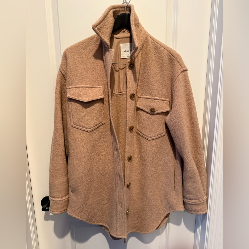 Wilfred Free 100% Merino Wool Beige Outerwear (Shirt Jacket)